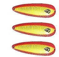 Fishing rod folding strap-Three Eppinger Dardevle Chartreuse Orange Fishing Spoon Lures 1 oz 3 5/8" 0-73