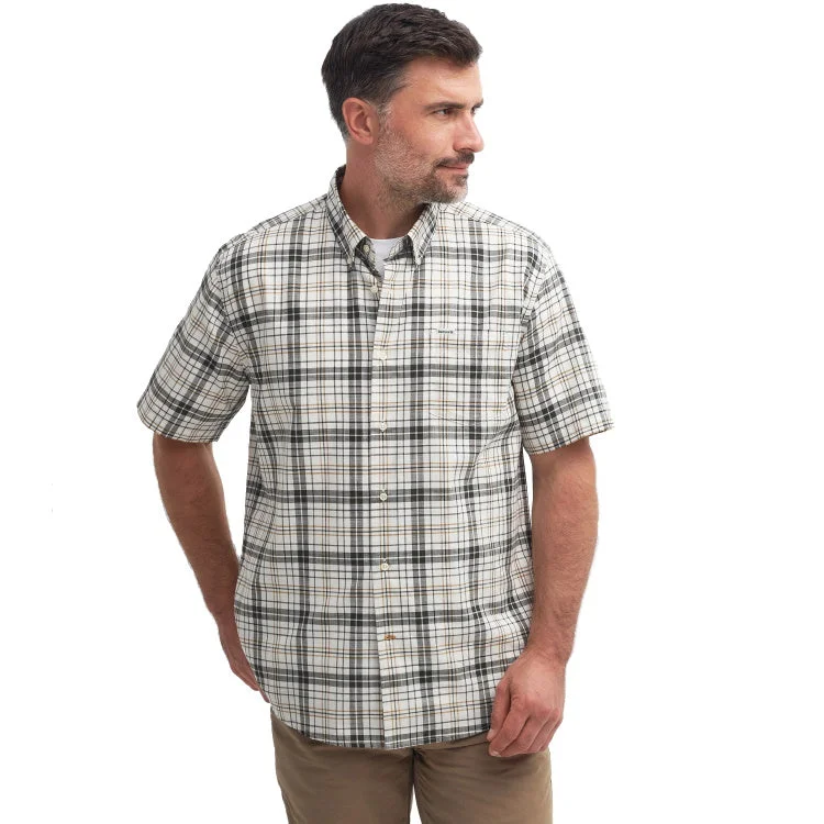 Fishing rod stabilizing holder-Barbour Drafthill Short Sleeved Regular Fit Shirt - Olive