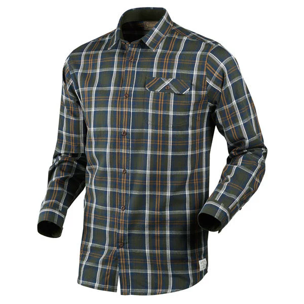 Fishing reel spool rack-Seeland Gibson Shirt - Carbon Blue Check