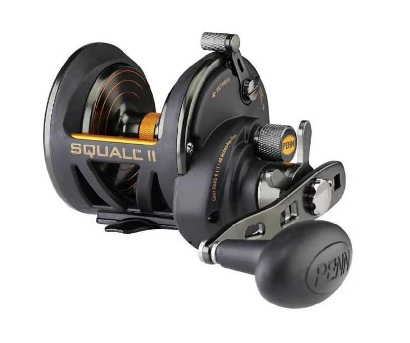 Fishing rod stabilizing clamp-Penn Squall II 25 Star Drag LHW Left Hand Wind Multiplier Sea Fishing Reel - 1522170