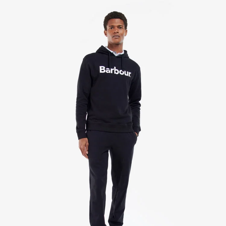 Fishing bait freezing rack-Barbour Logo Popover Hoodie - Navy