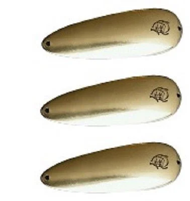 Fishing tackle adjustable holder-Three Eppinger Huskie Junior Brass Fishing Spoons 2 oz 4 1/2" 7-23