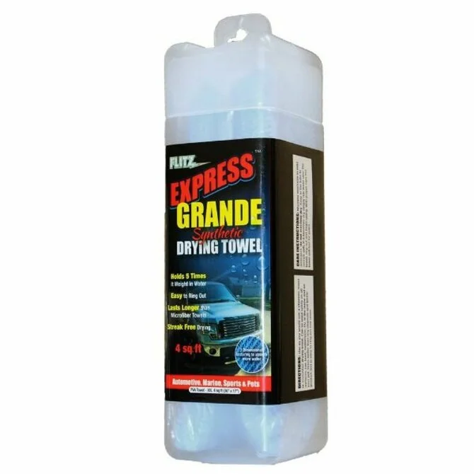 Fishing bait weighing clamp-Flitz - PVA Towel/Chamois Grande Express Synthetic Drying Towel - 34" x 17"