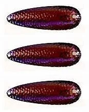 Fishing tackle foldable holder-Three Eppinger Troll Devle Nickel Red/Purple Fishing Spoon 1 1/2oz 4 1/2" 63-280