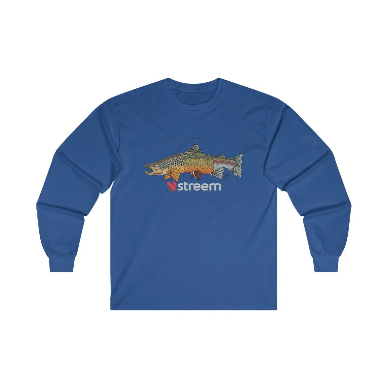 Fishing rod securing holder-Tri-Trout Ultra Cotton Long Sleeve Tee