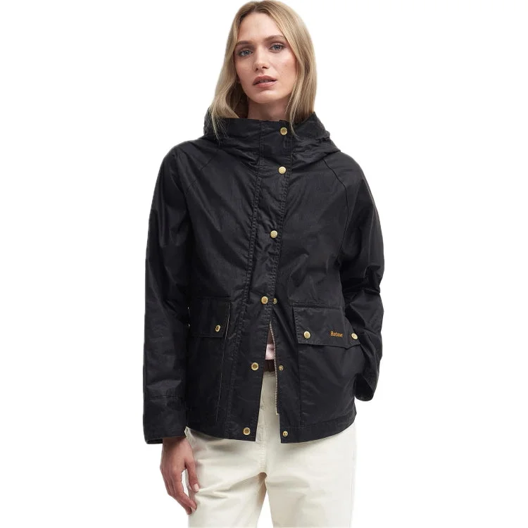 Fishing line knot clamp-Barbour Ladies Viola Waxed Jacket - Rustic/Classic