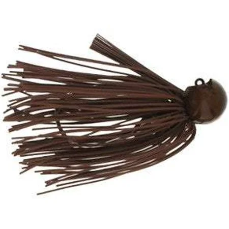 Fishing tackle compact stand-Bass Patrol Round Rubber Western Football Jig (Brown Rubber W/ Orange Silicone  1/4 Oz)