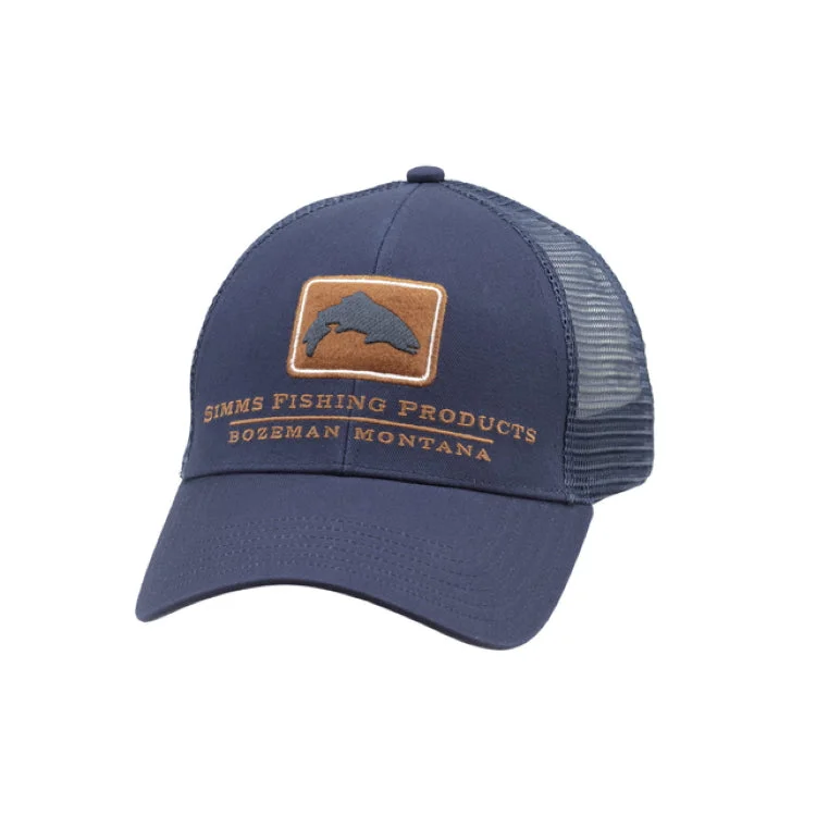 Fishing bait freezing clamp-Simms Trout Icon Trucker Cap - Ink Blue