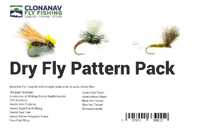 Fishing tackle waterproof clamp-Dry Fly Pattern Pack