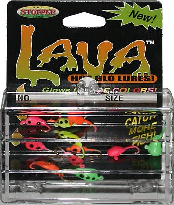 Fishing tackle stacking rack-Lava Mini Ice Fishing Kit 12-L Includes 12 Different Jigs Sized 8 FKW-3C12-L