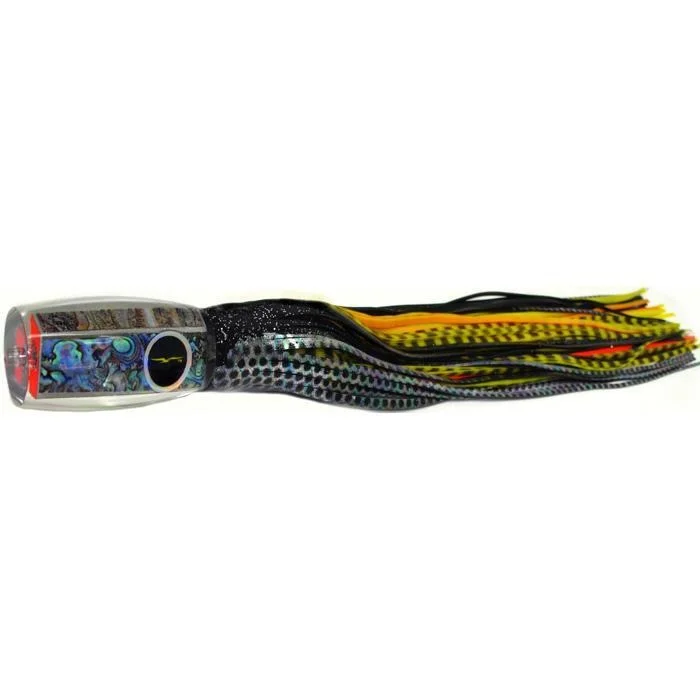 Fishing line knotting rack-Black Bart 1656 Flat Nose Medium Heavy Tackle Lure - Black Dot/Yellow Tiger