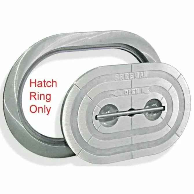 Fishing line braiding stand-Freeman - Aluminum Oval Lift Out Hatch Ring 15" x 24"