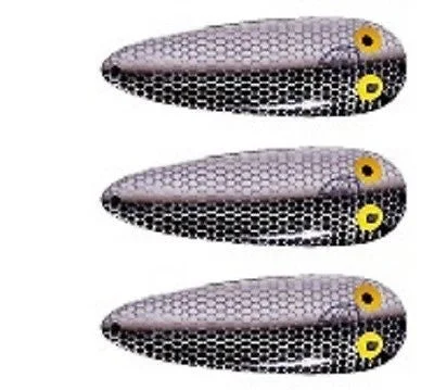 Fishing bait slicing holder-Three Eppinger Huskie Junior Shad Alewife Fishing Spoons 2 oz 4 1/2" 7-47