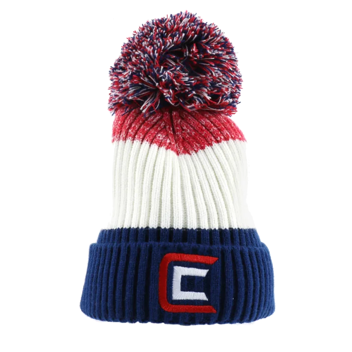 Fishing bait shaping clamp-Clam Pom Hat Red/White/Blue