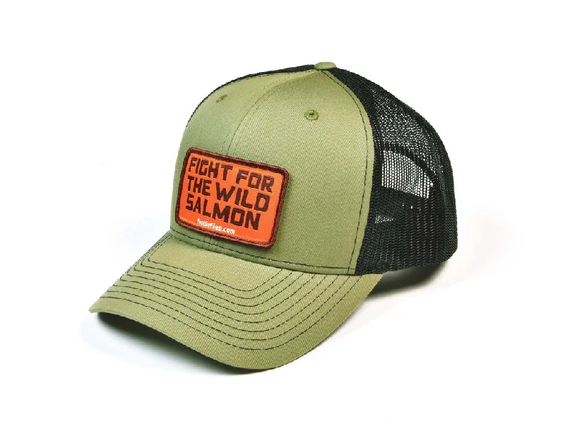 ‘Wild Salmon’ Trucker Hat - Olive/Black