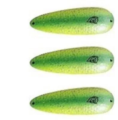 Fishing tackle modular holder-Three Eppinger Seadevle Pearl Green Fishing Spoon Lures 3 oz 5 3/4" 60-337