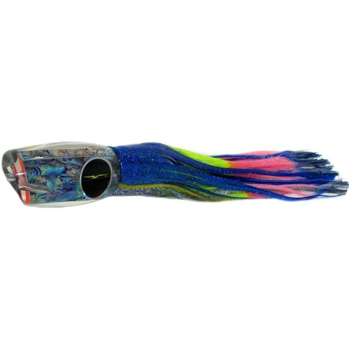 Fishing hook crimping stand-Black Bart Blue Breakfast Heavy Tackle Lure - Blue Yellow/Rainbow