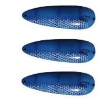 Fishing tackle stacking rack-Three Eppinger Seadevle Blue Herring Scale Fishing Spoon Lure 3 oz  5 3/4" 60-32