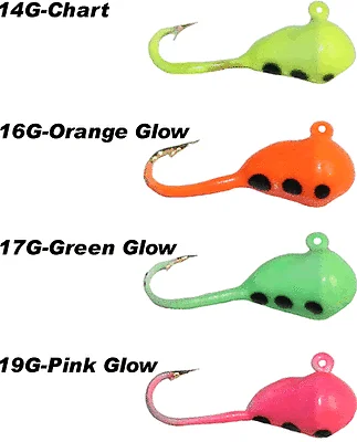 Fishing line braiding rack-Lava Hot Glow Larva Assort. Colors Fishing Size 12 (Four Jigs Included) 83-12