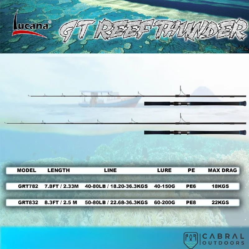 Fishing tackle modular rack-Lucana GT Reef Thunder 7.8ft-8.3ft  Offshore Popping Rod