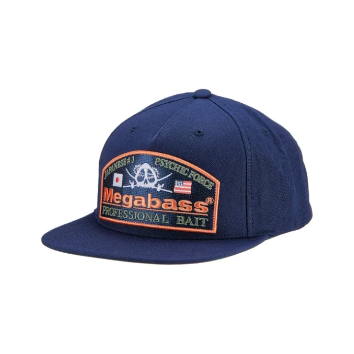 Fishing hook knotting tool-Megabass Psychic Navy Snapback Hat