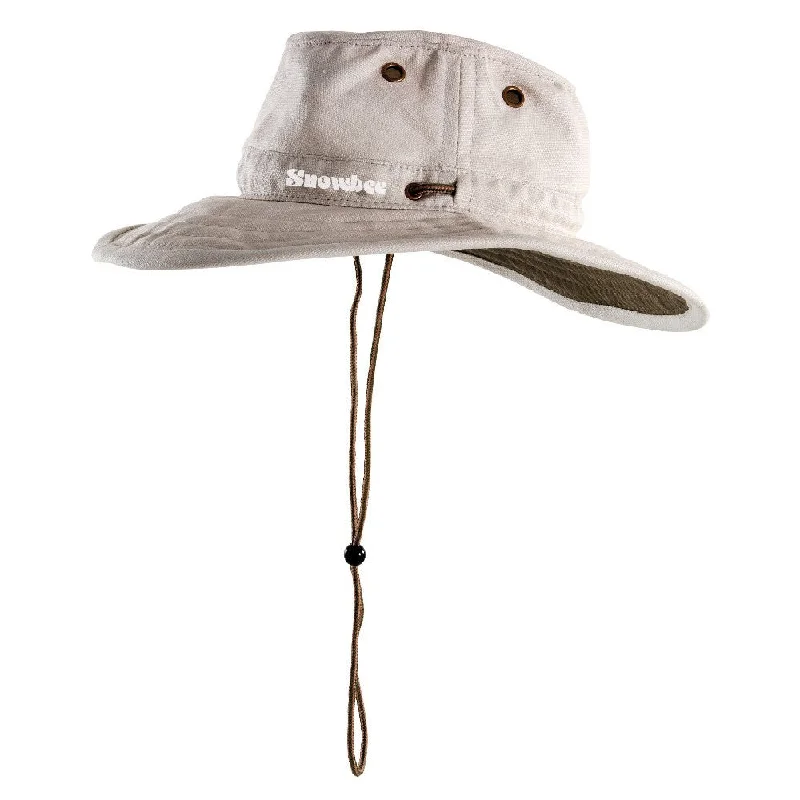 Fishing rod securing rack-Snowbee Wide Brim Ranger Hat Stone - L