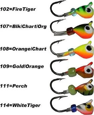 Fishing line loop rack-Sitka Mooska Ice Fishing Assortment Glows (Six Jigs Included) Size 14 ASK-14