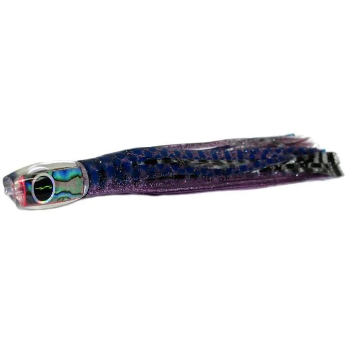 Fishing reel spool adjuster-Black Bart Brat Micro Bait Lure - Purple Blue Dot/Silver Tiger