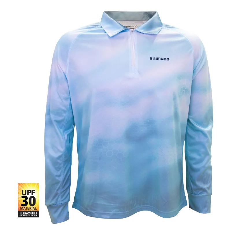 Fishing rod securing rack-Shimano Ladies Sublimated Shirt Teal