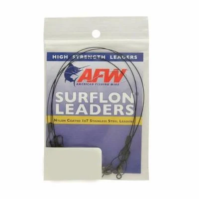 Fishing rod locking rack-AFW E030BL06/3 Surflon Leaders Nylon Coated 1x7 Stainless Sleeve