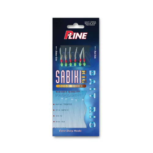 Fishing tackle lightweight holder-P-Line Sabiki Rig Gold Hook