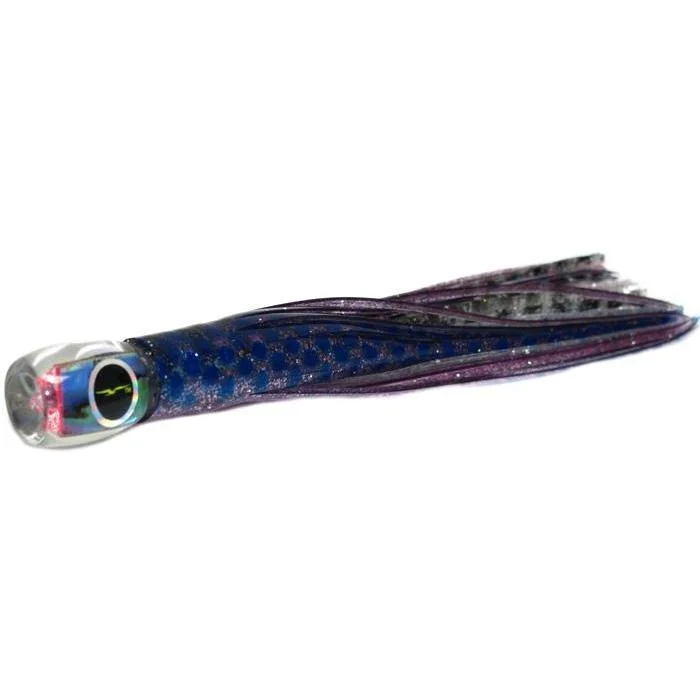 Fishing hook alignment holder-Black Bart Beast Micro Bait Lure - Purple Blue Dot/Silver Tiger