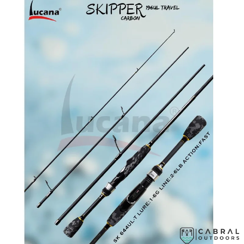 Fishing pliers with hook rack-Lucana Skipper 196UL Travel Rod