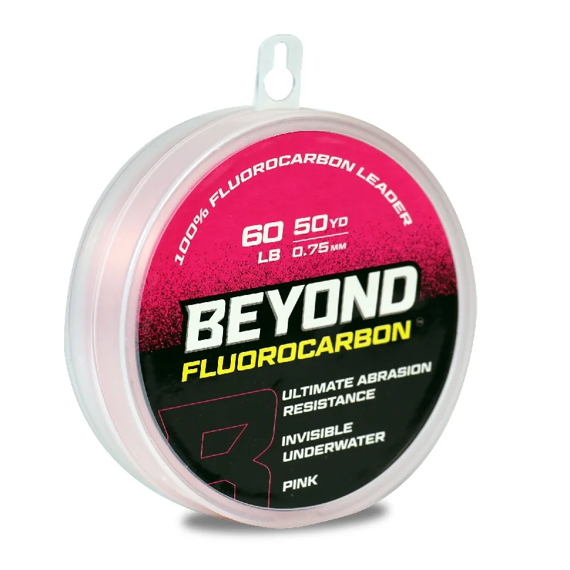 Fishing reel line holder-Beyond Fluorocarbon Leader Material 50YD - Pink