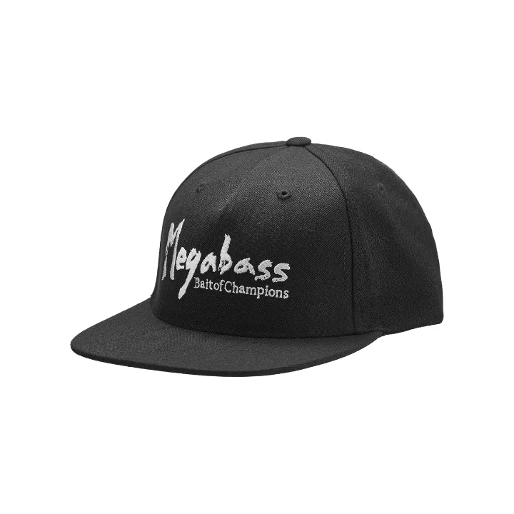 Fishing tackle sorting tray-Megabass Brush Black/White Snapback Hat