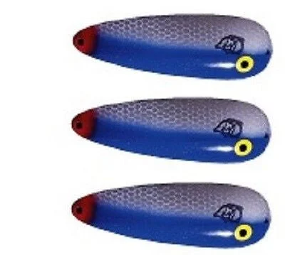 Fishing tackle sorting tray-Three Eppinger Seadevle Finnish Blue Fishing Spoon Lures 3 oz  5 3/4" 60-61