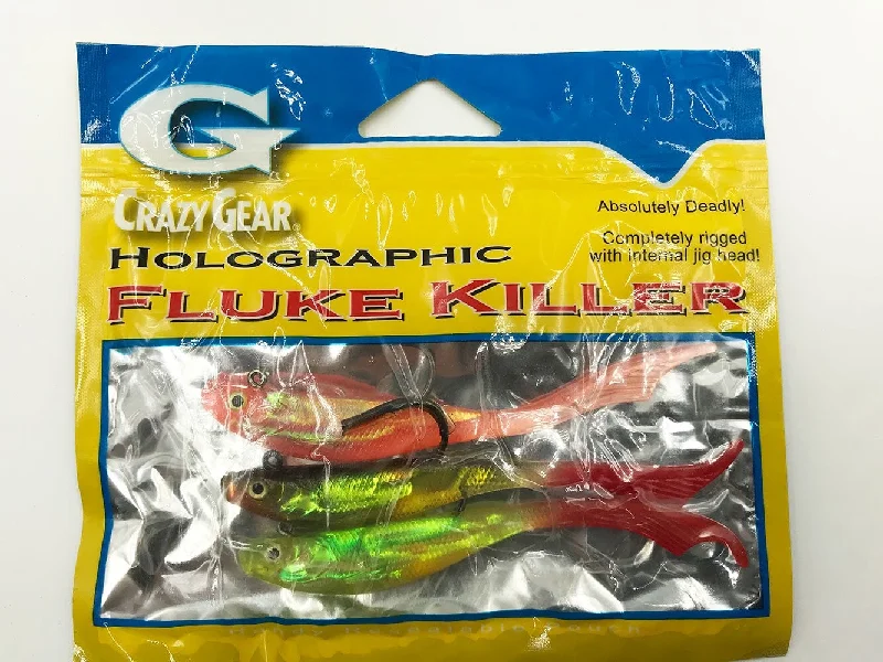 Fishing rod display stand-Crazy Gear 1/2 Oz Pre-Rigged Holographic Fluke Killer Jig Teaser