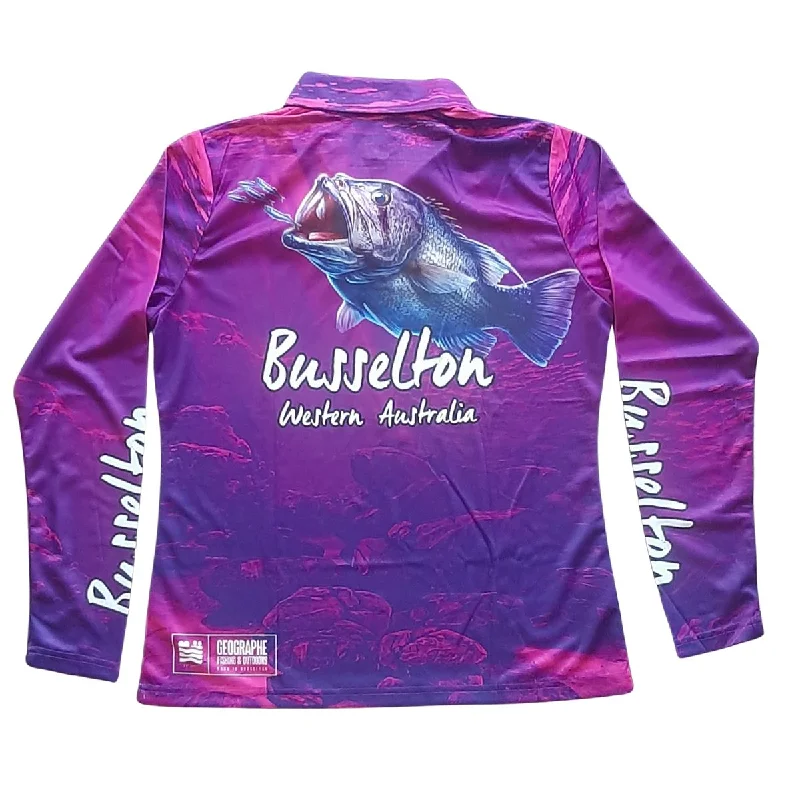 Fishing hook bending holder-Geographe Busselton Dhufish Shirt Purple Ladies