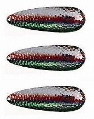 Fishing reel spool cleaner-Three Eppinger Seadevle Nickel Green/Red Fishing Spoon Lures 3 oz 5 3/4" 60-277