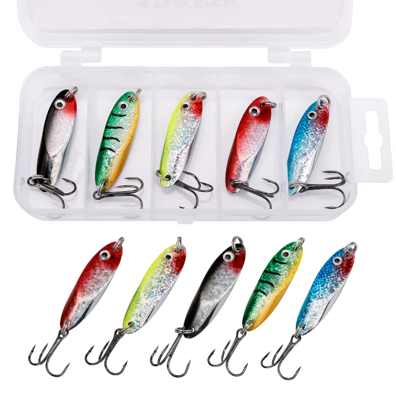 Fishing tackle stacking rack-THKFISH Saltwater Trout Fishing Spoons Lures - 5pcs