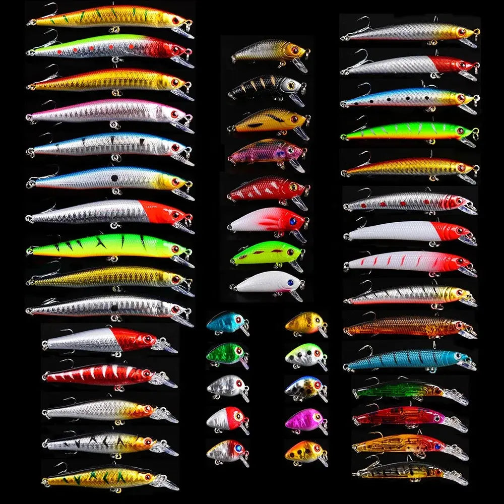 Fishing reel line rack-Lureswholesale® 48pcs Artificial Fishing Lure Set