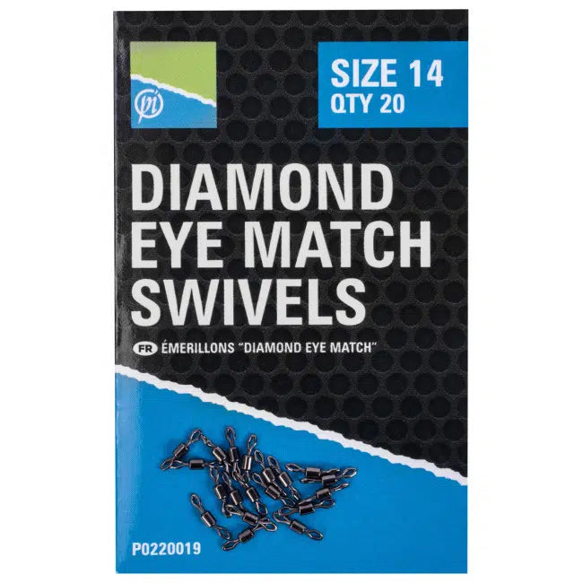 Fishing bait pressing clamp-Preston Diamond Eye Match Swivels