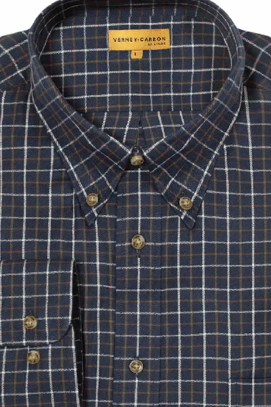 Fishing rod stabilizing stand-Verney Carron Ligny Cotton Checked Shirt