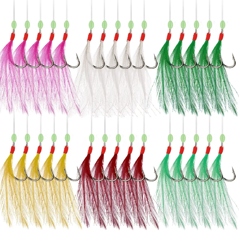 Fishing tackle modular holder-Mackerel Feathers Sea Boat Beach Fishing Rigs