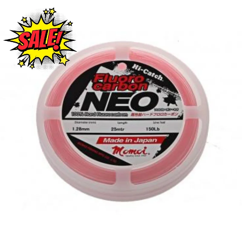 Fishing bait sealing holder-Momoi Hi-Catch Neo Fluoro Carbon Leader 20mtr | 40lb-80lb | 0.62mm-0.91mm | Pink