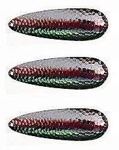 Fishing hook bending stand-Three Eppinger Dardevlet Nickel Green/Red Fishing Spoon Lures 3/4oz 2 7/8" 1-277