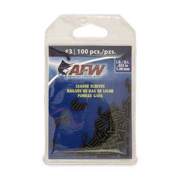 Fishing line knot clamp-American Fishing Wire #3 Single Barrel Sleeves Black 100pc - J03B-B