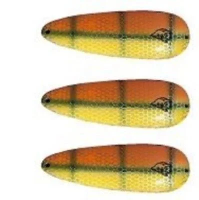 Fishing hook tension rack-Three Eppinger Seadevle Orange/Green Perch Fishing Spoon Lure 3 oz  5 3/4" 60-33