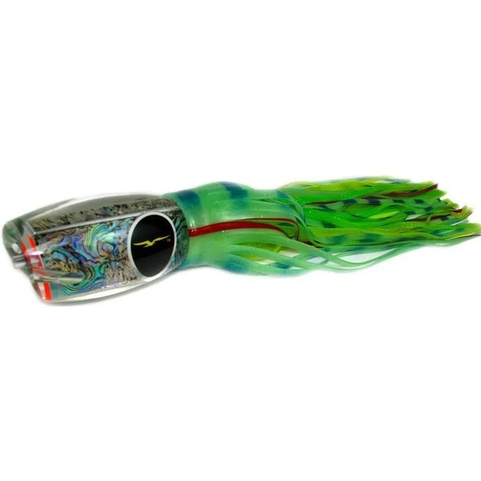 Fishing line twisting stand-Black Bart Blue Breakfast Heavy Tackle Lure - Glow/Green Chartreuse