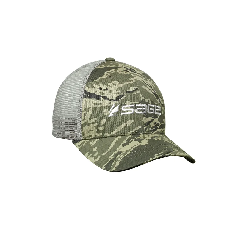 Fishing reel line holder-Sage Mesh Back Digi-Camo Ball Cap